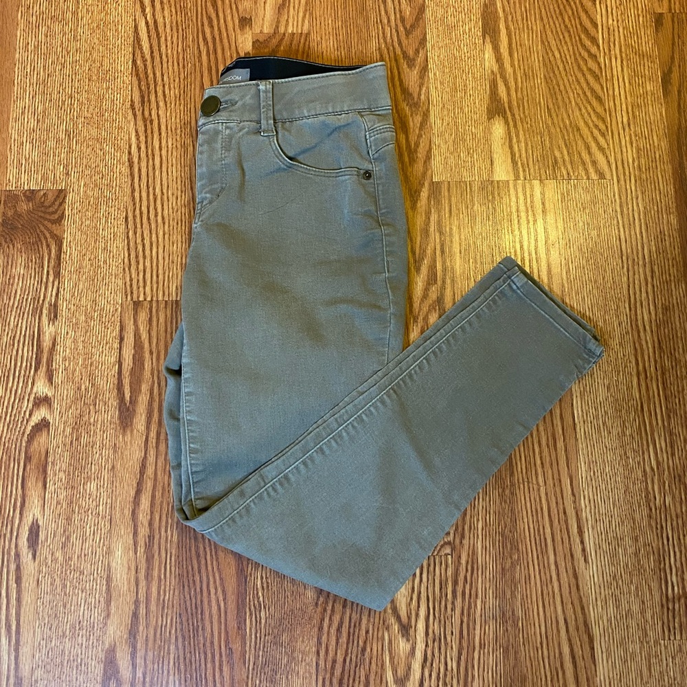 Wit & Wisdom Taupe Skinny-Leg Ankle Pants (Size 2)